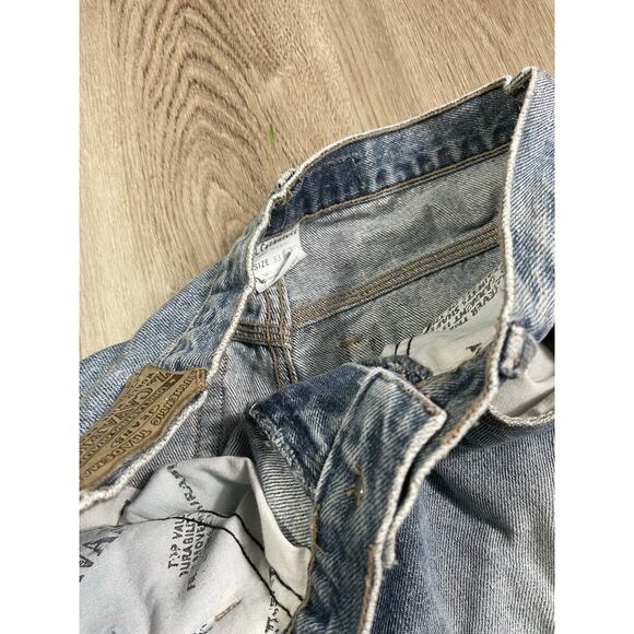 Vintage Z Cavaricci USA Made 100% Cotton Jeans Size 33 Light Wash Distressed - Picture 7 of 15